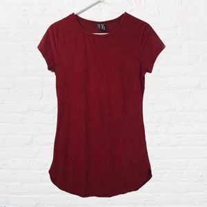TMG New York red TUNIC top size L C-172